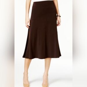 JM Collection Chocolate Midi Skirt